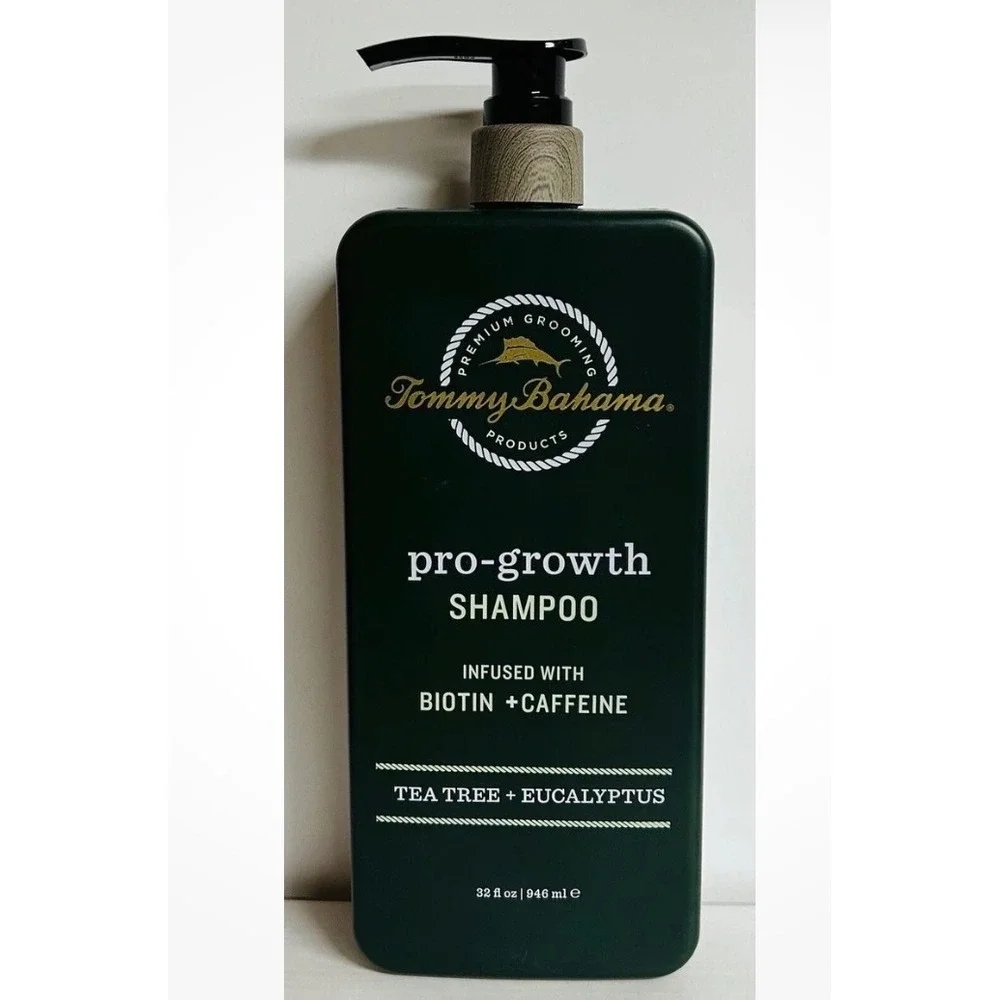 Tommy Bahama Pro-Growth Shampoo Mens 32oz‎ Green New Biotin Caffeine Tea Tree